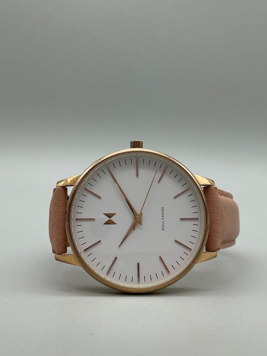 MVMT Boulevard 38mm Women Watch Rose Gold Tone Pink Leather Band New Battery main image 13